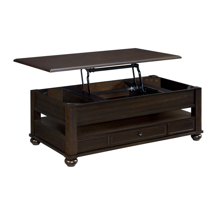 Wagner Rectangular Lift-Top Coffee Table w/ Casters in Cherry