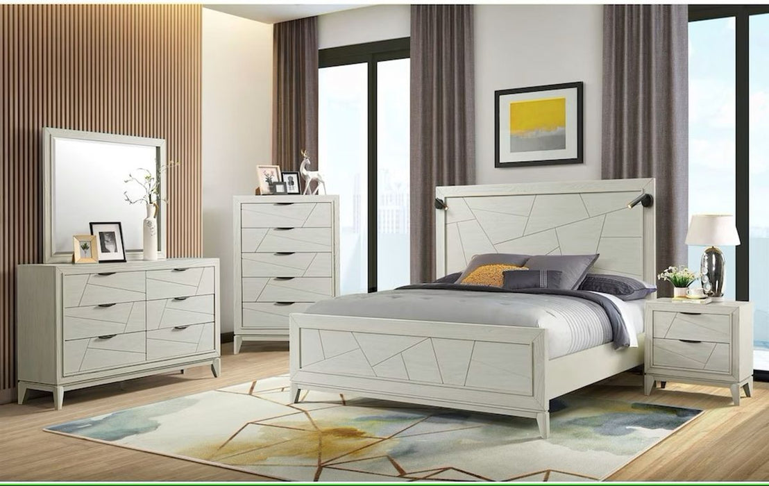 Elements International Artis Nightstand in White