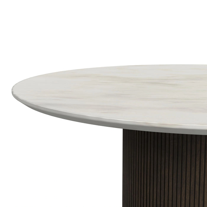 Sylvie Occasional Table Set with White Faux Marble Top and Base