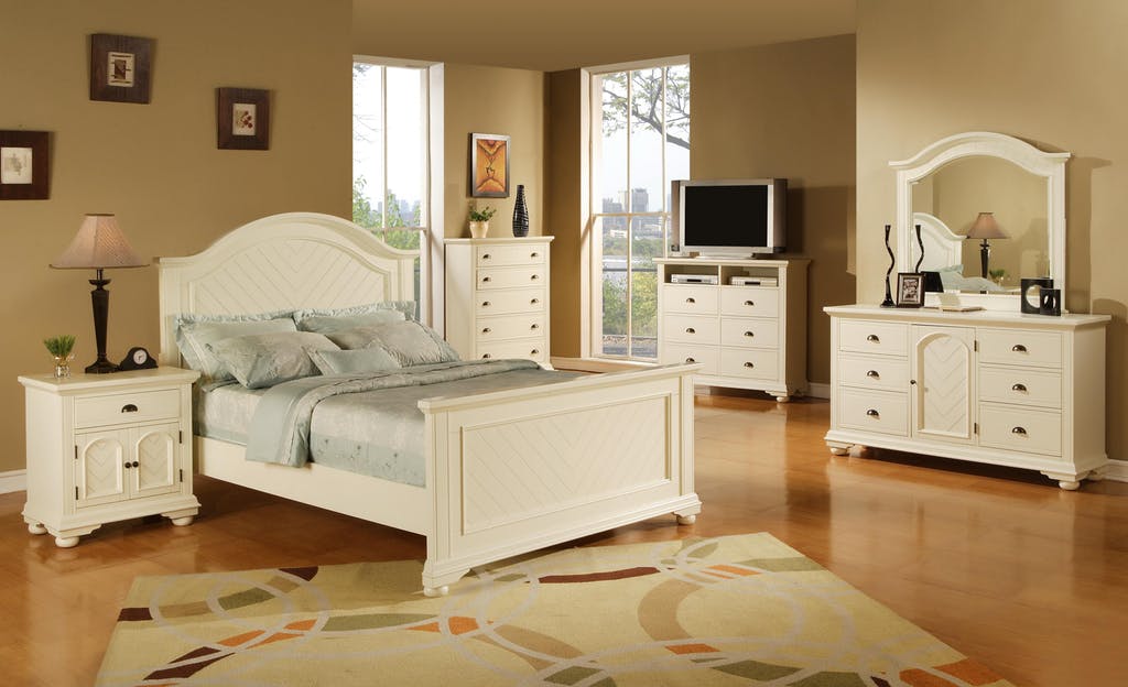 Elements International Brook White Mirror in White Lacquer