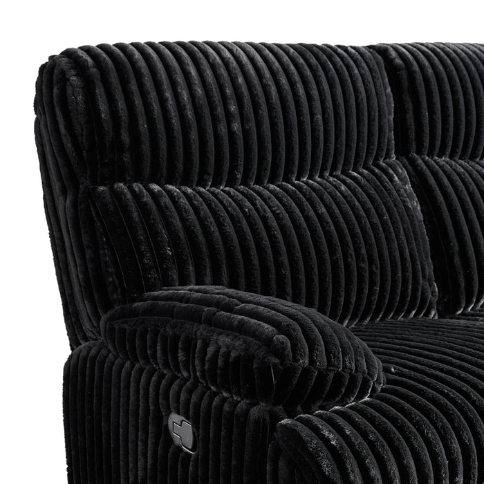 Admiral Loveseat with Console in Masis Black