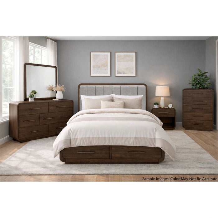 Glinda Nightstand with USBC in Brown