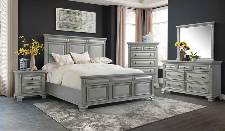 Elements International Calloway Grey Mirror in Grey