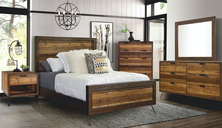 Elements International Cruz 6 Drawer Dresser in Brown
