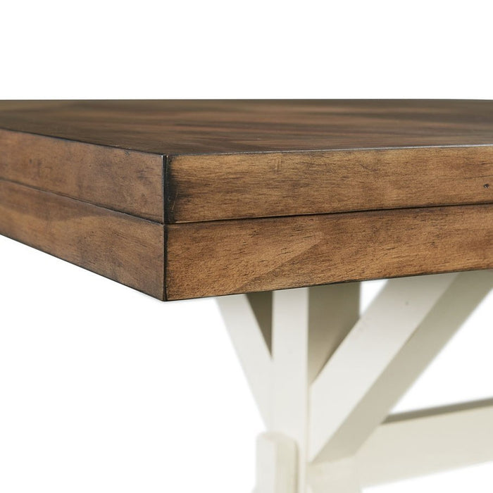 Elements International Park Creek Rectangular Dining Table in Two-Tone