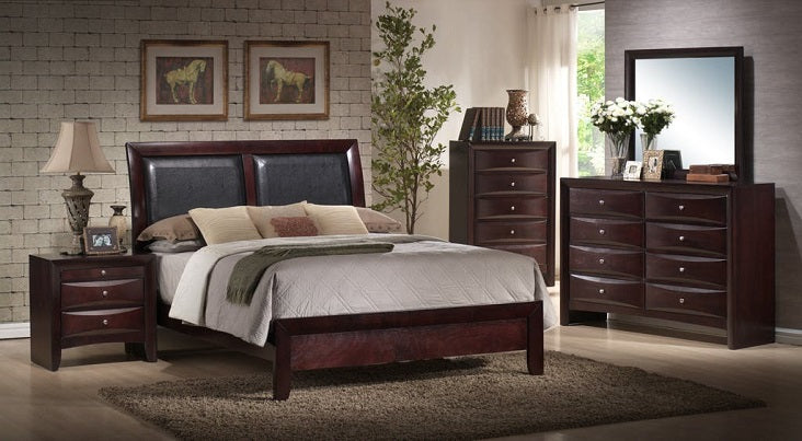 Elements International Emily 8 Drawers Dresser in Espresso Lacquer