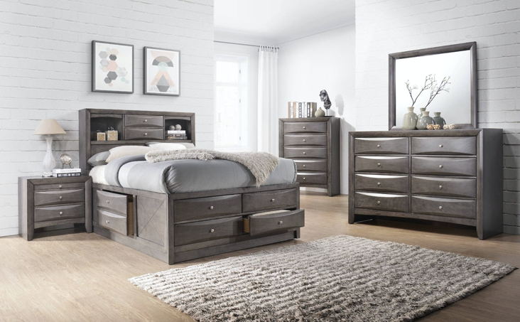 Elements International Emily Grey Mirror in Gray