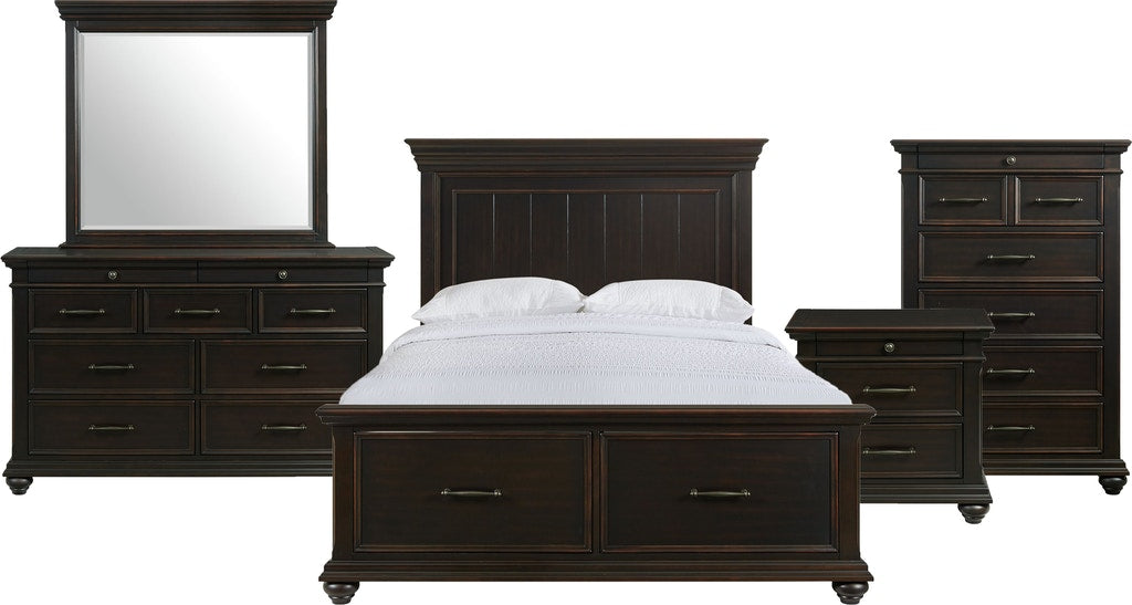Elements International Slater 3 Drawer Nightstand with USB Port in Black