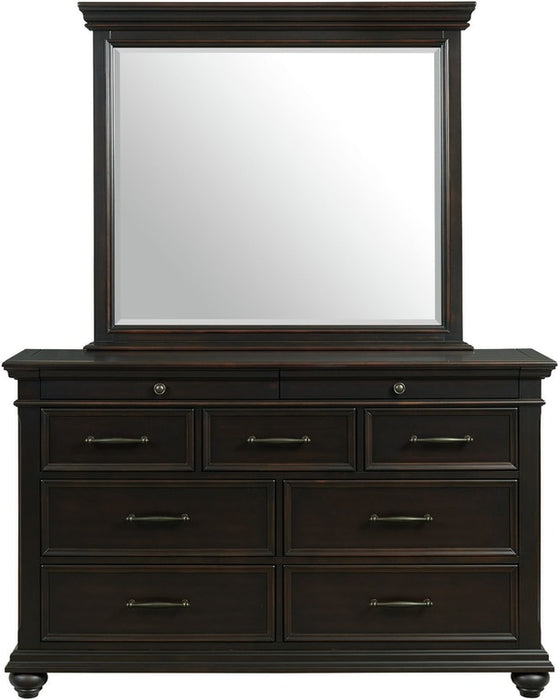 Elements International Slater 9 Drawer Dresser in Black