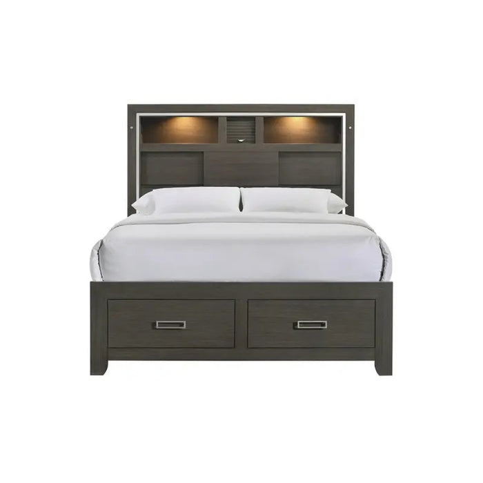 Elements International Sasha Queen Music Bed in Charcoal