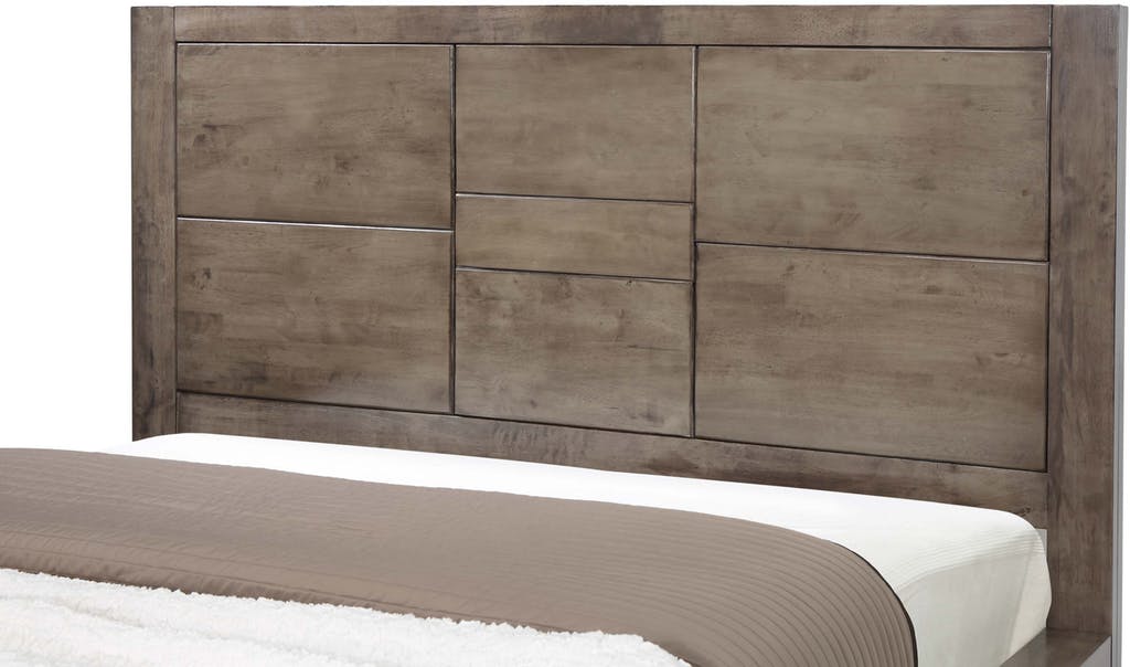 Elements International Logic Queen Platform Bed in Rustic Grey