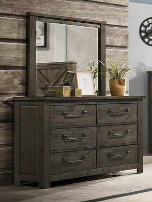 Elements International Maverick Mirror in Dark Brown