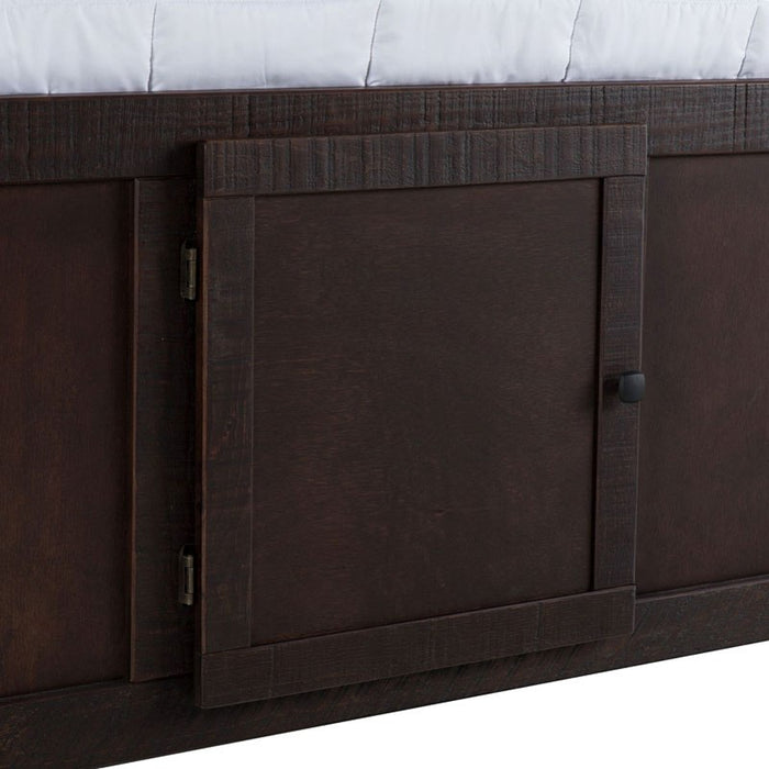 Elements International Vista Captain Bed Twin Storage Bed in Brown