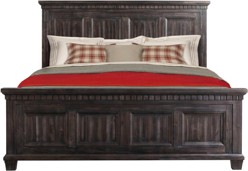 Elements International Morrison King Platform Bed in Smokey Gray Oak Lacquer