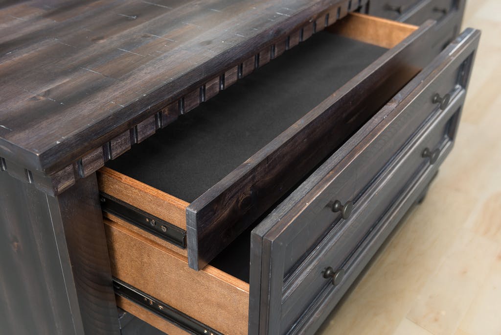 Elements International Morrison Dresser in Smokey Gray Oak Lacquer