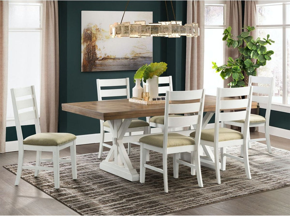 Elements International Park Creek Slat Back Side Chair (Set of 2) in Two-Tone