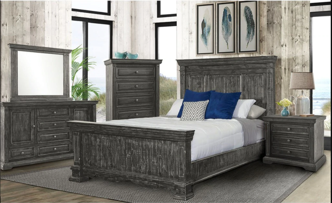 Elements International Condesa Grey 3 Drawer Nightstand in Gray
