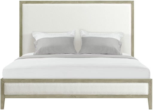Elements International Versailles King Upholstered Panel Bed in Grey